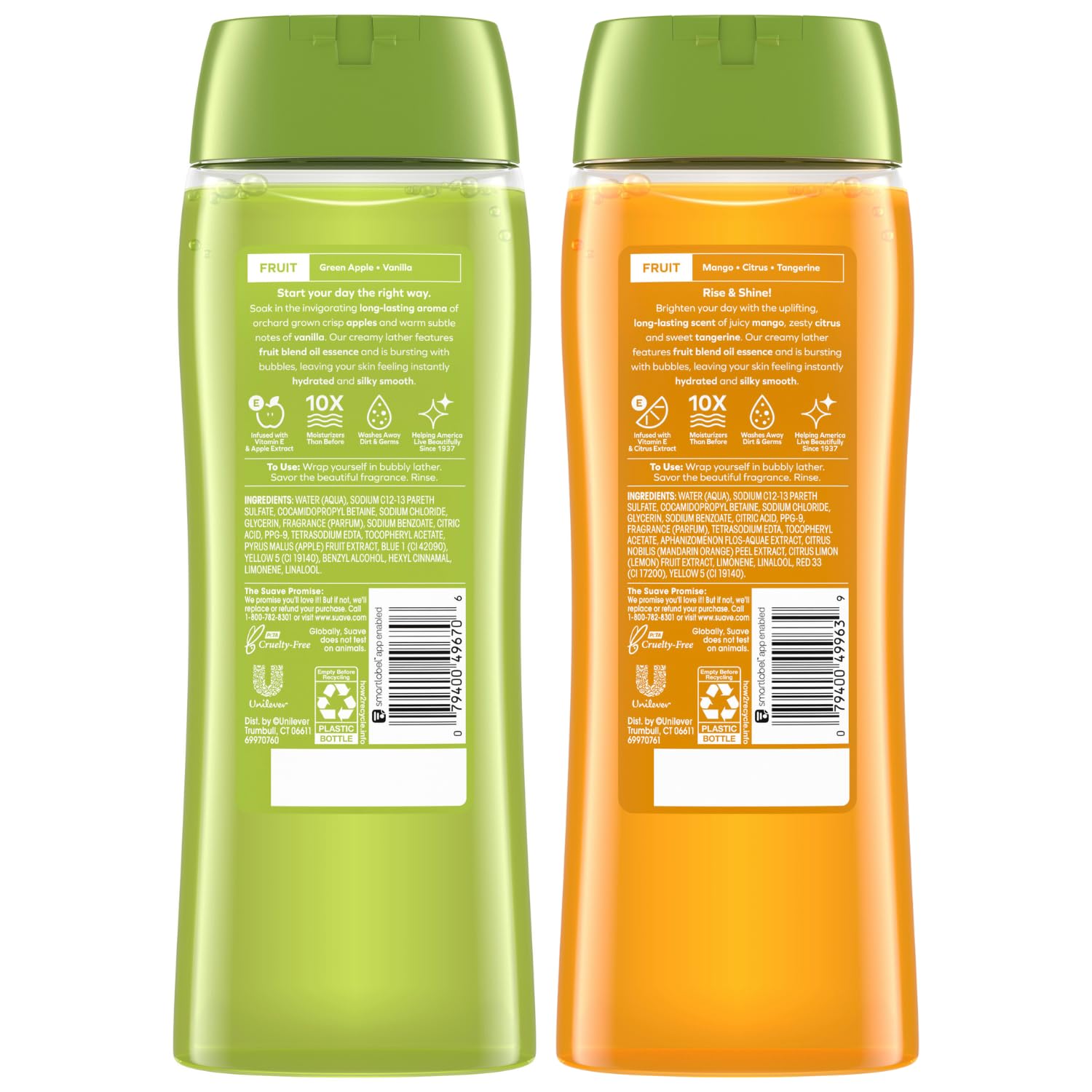 Suave cruelty-free logo confirms animal friendly, ethical formulation.