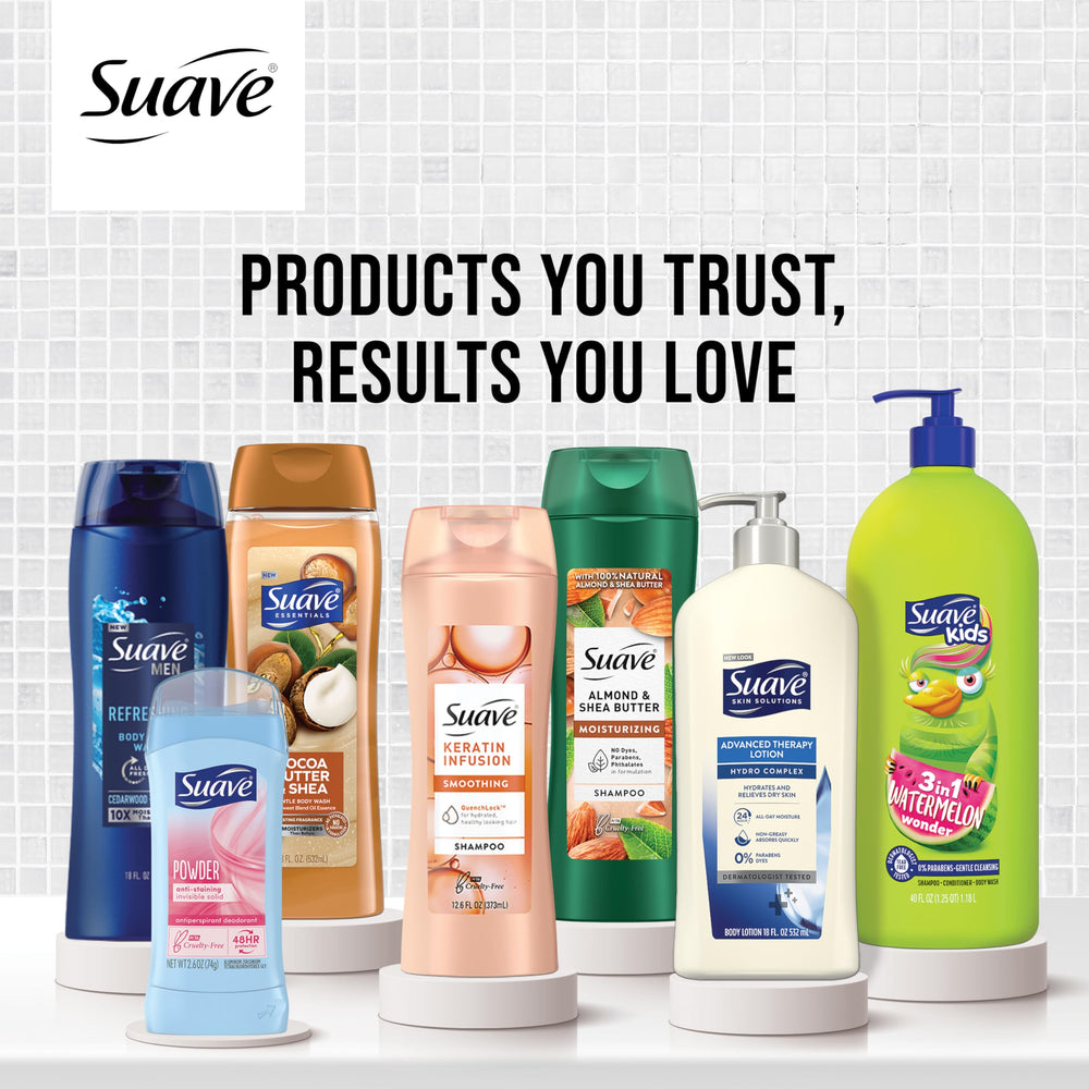 Suave Deodorant Women baking soda-free formula supports sensitive skin.