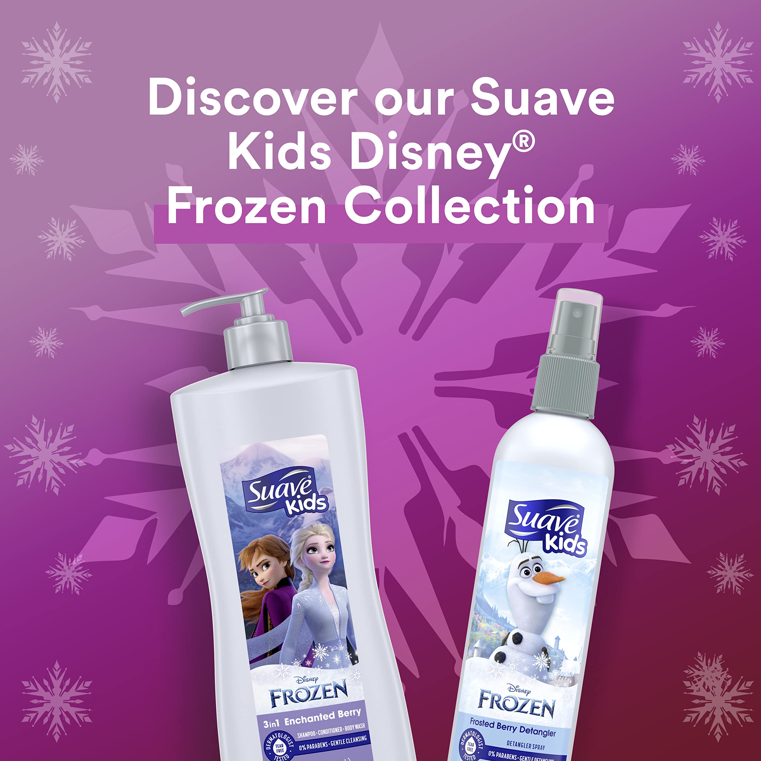 Suave Detangler Frozen Frosted Berry bottle for hair care with soothing aroma