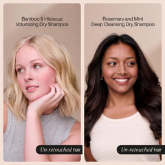 Suave dry shampoo bamboo hibiscus spray provides lightweight texture for airy hair