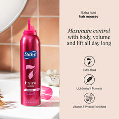 Suave Extra Hold Mousse for curly-hair gives defined yet soft curls.