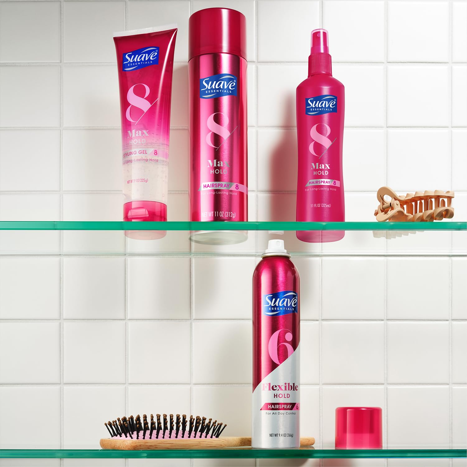 Suave Hairspray Max Hold 2-pack front view for easy choice