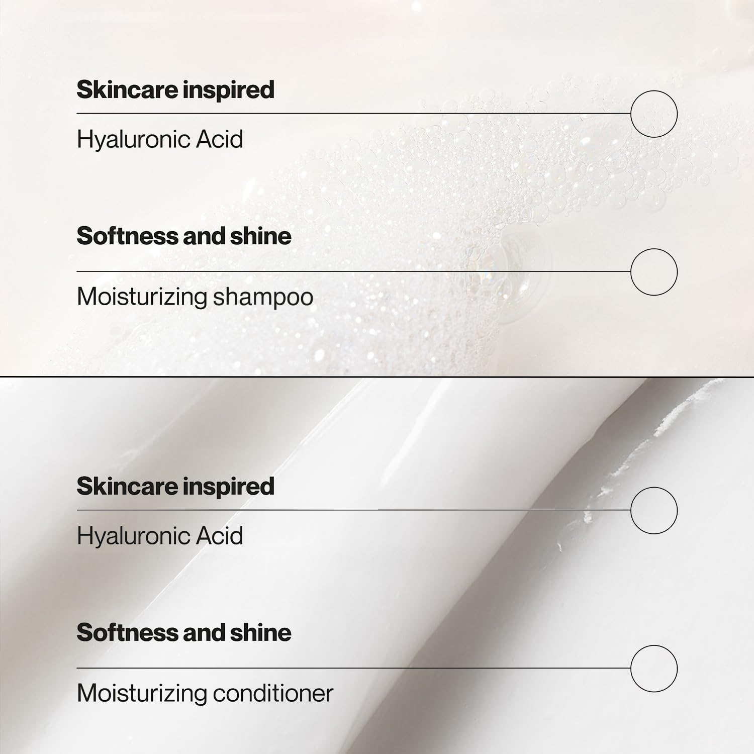Close up of Suave Hyaluronic Infusion Conditioner texture showing rich moisture.