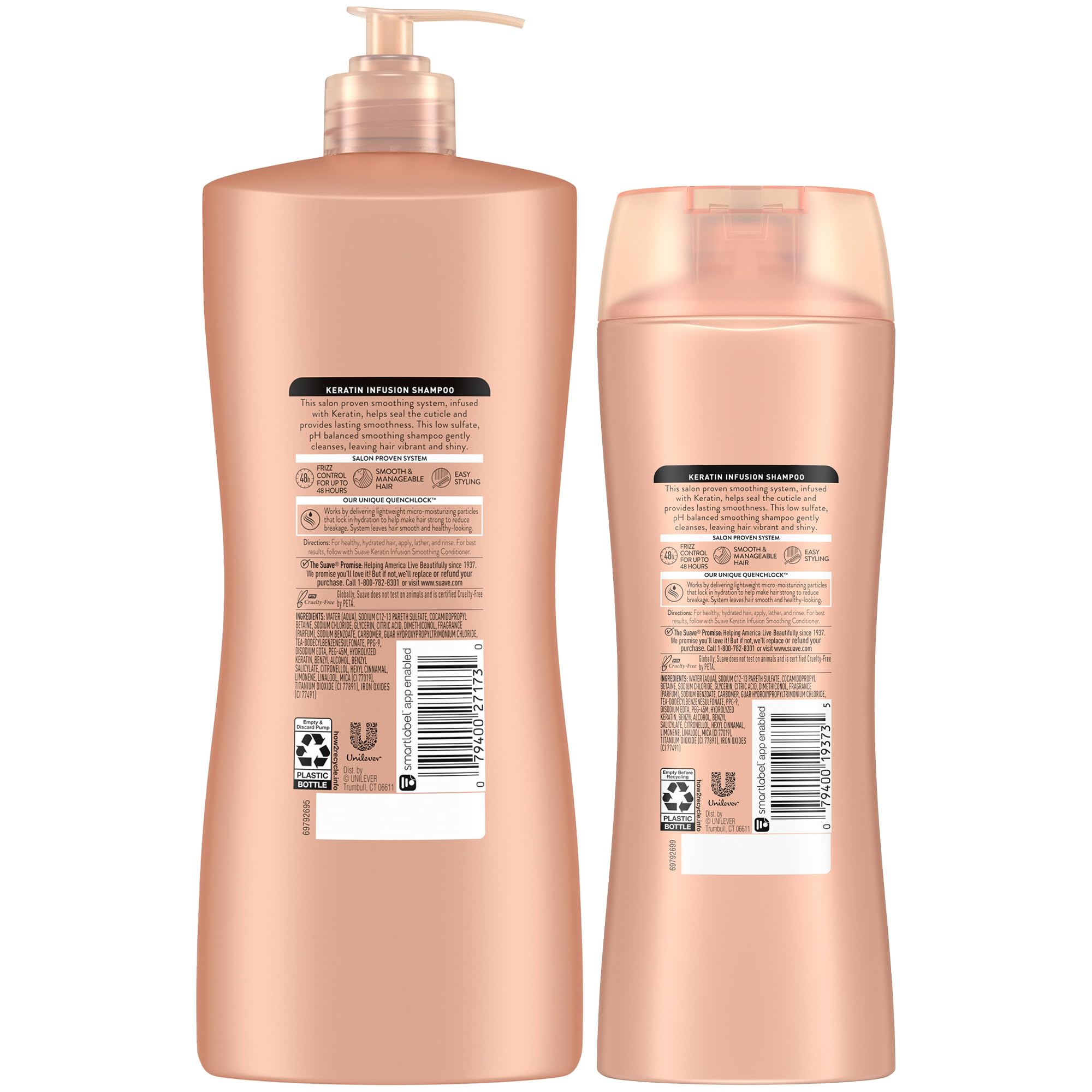 Suave Keratin Infusion Shampoo after-use look – smooth, shiny result with manageable style