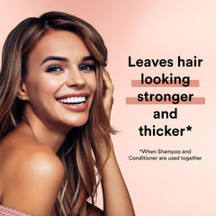 Suave Keratin Infusion Shampoo QuenchLock close-up – hydrating micro-particles help reduce breakage