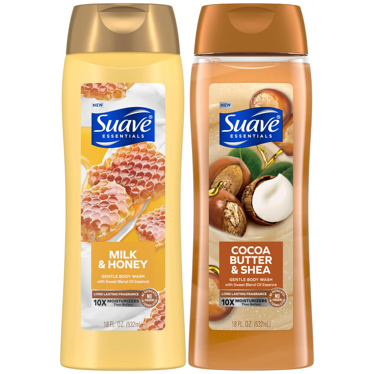 Suave Milk & Honey two-pack bottles for smooth, nourished skin