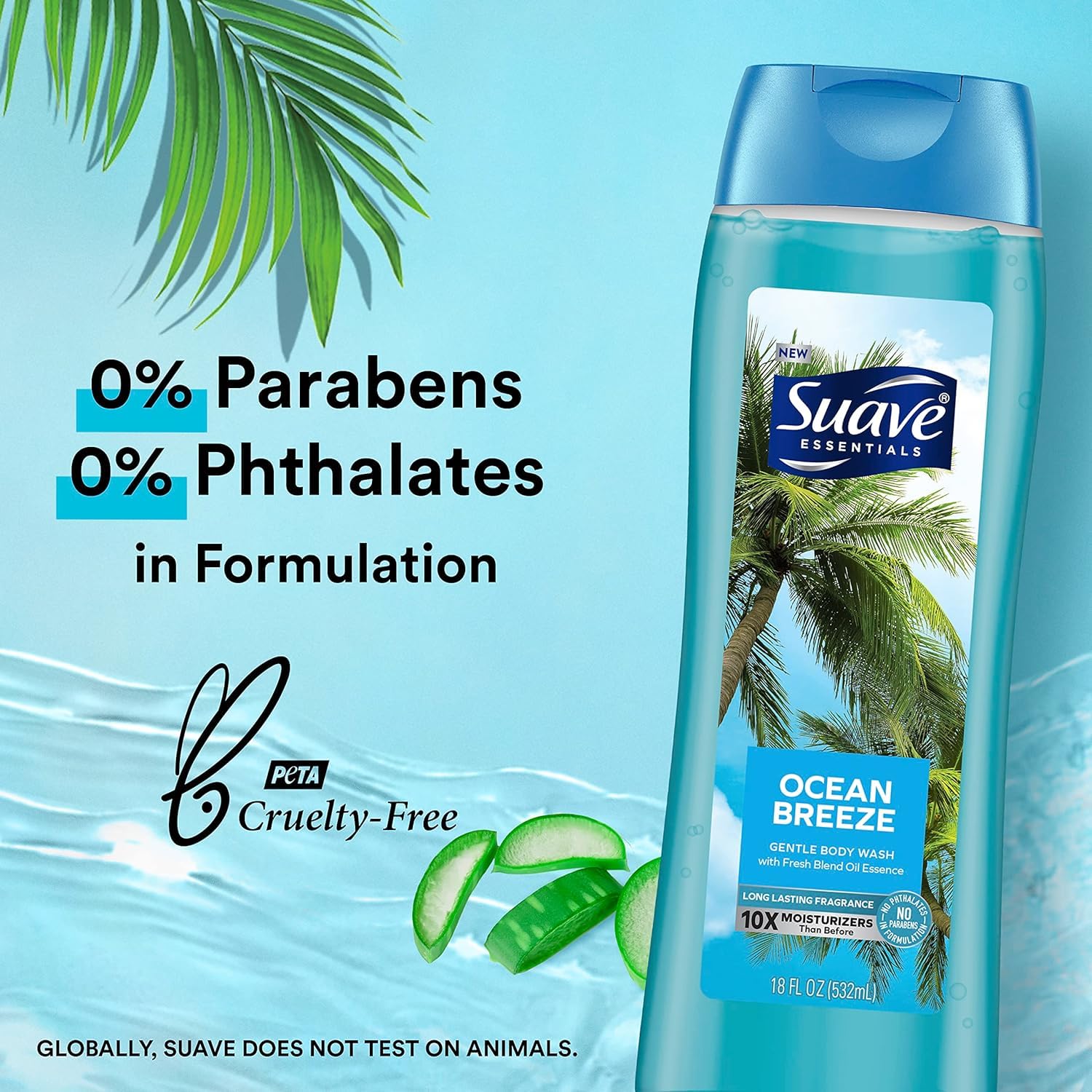 Suave Ocean Breeze bathroom corner setup for family-friendly shower time