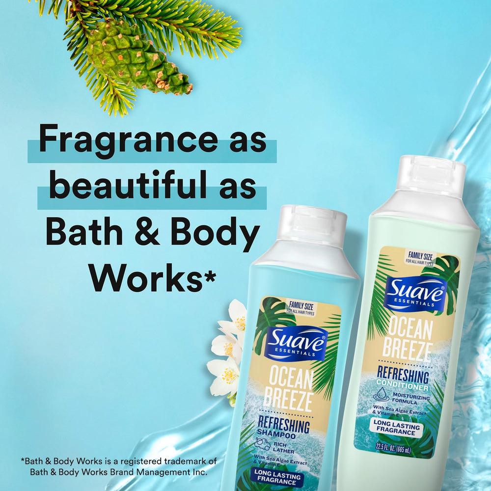 Suave Ocean Breeze conditioner bottle - softening and detangling for smooth hair
