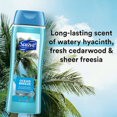Suave Ocean Breeze creamy-lather close-up showing rich moisture and bubbles
