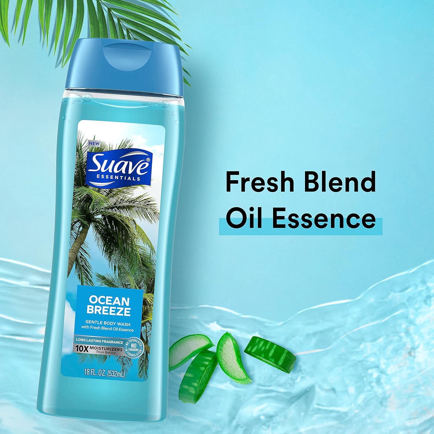 Suave Ocean Breeze pump bottle on sink for easy dispensing