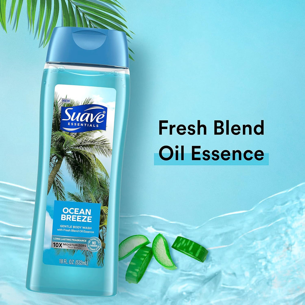 Suave Ocean Breeze pump bottle on sink for easy dispensing