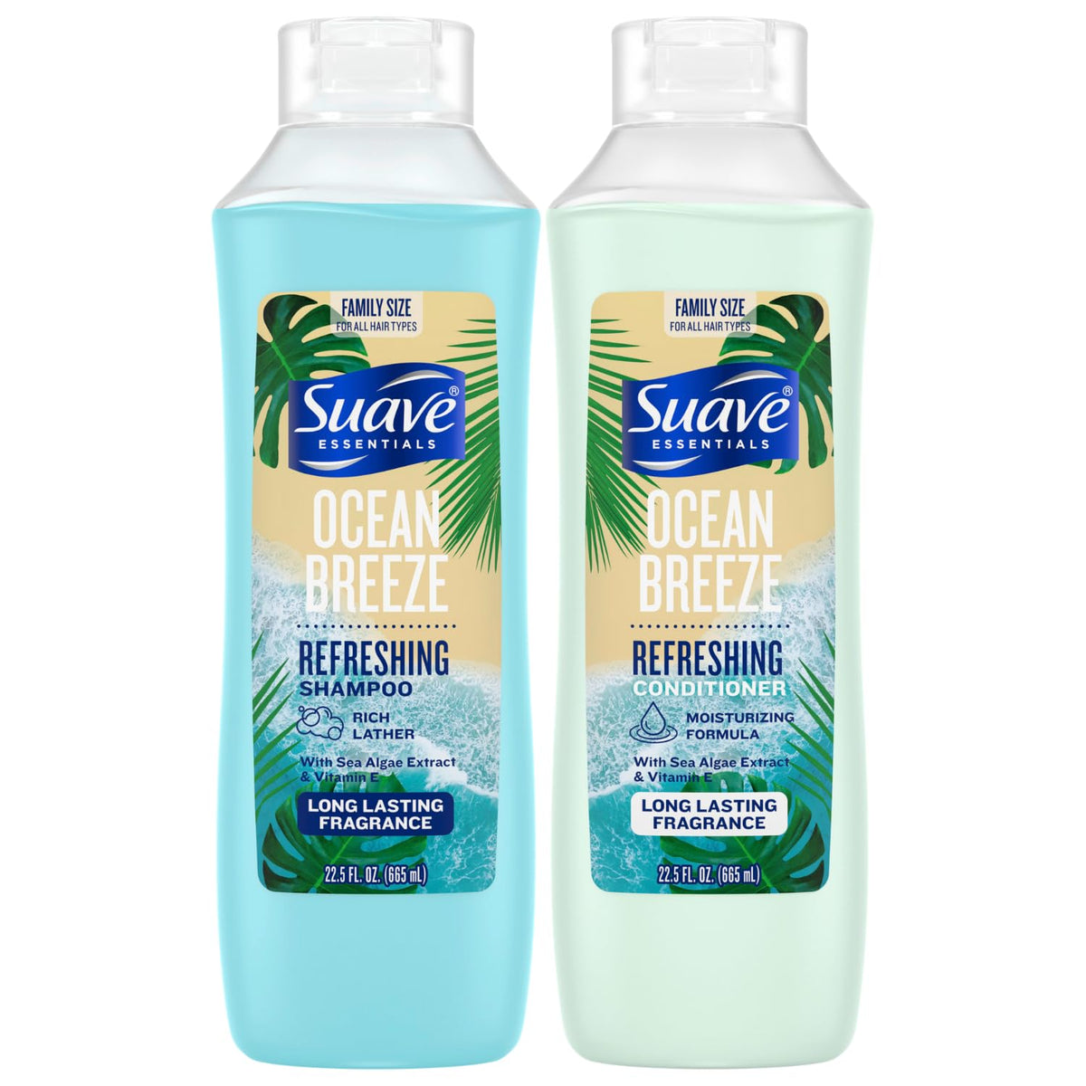 Suave Ocean Breeze shampoo bottle - refreshing cleansing for daily hair care