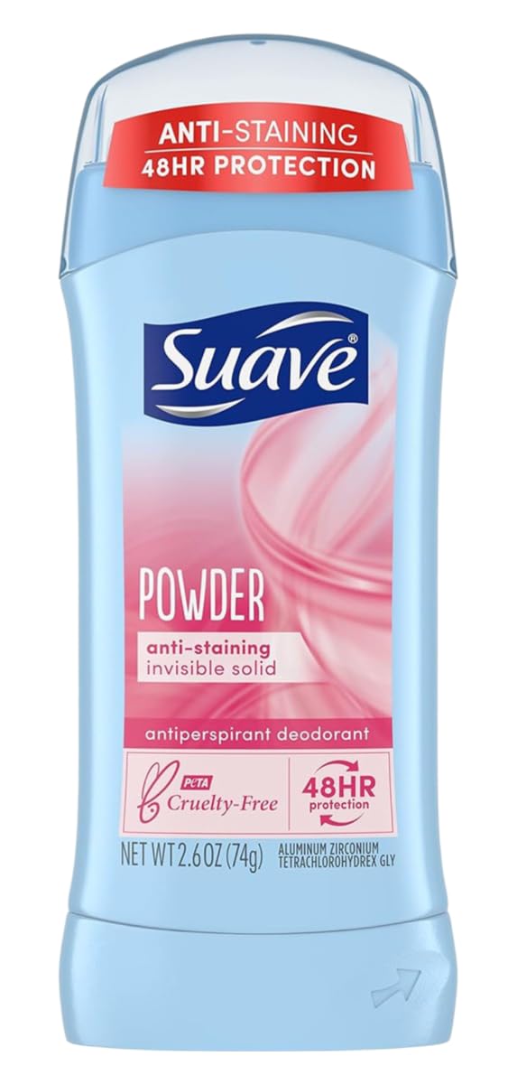 Suave pack-of-6 anti-perspirant box highlights value and ongoing protection.
