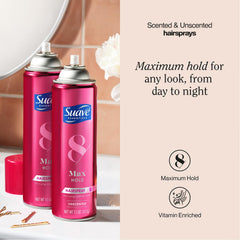 Suave Plus Hairspray bundle usage shot for day-to-night hairstyles.