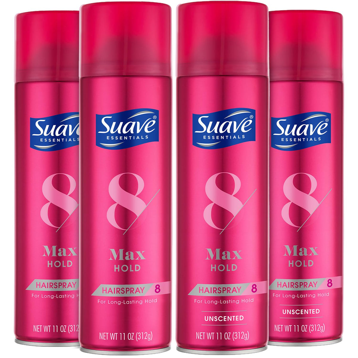 Suave Plus Hairspray Max Hold bundle front bottles for versatile styling options.