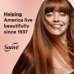 Suave Professionals Collagen Infusion Conditioner close-up showing detangled, soft hair.