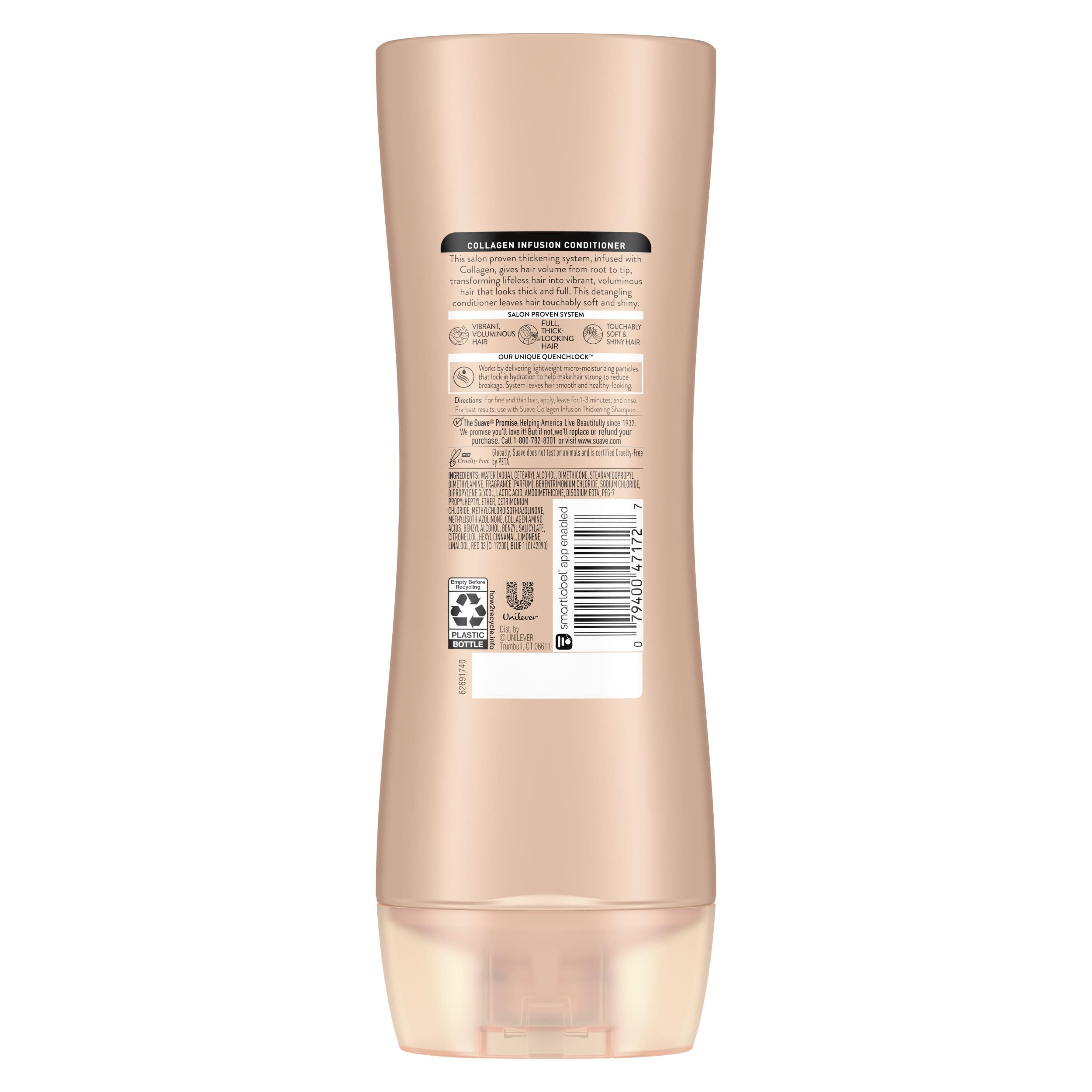 Suave Professionals Collagen Infusion Conditioner packaging emphasizes salon-grade quality at home.