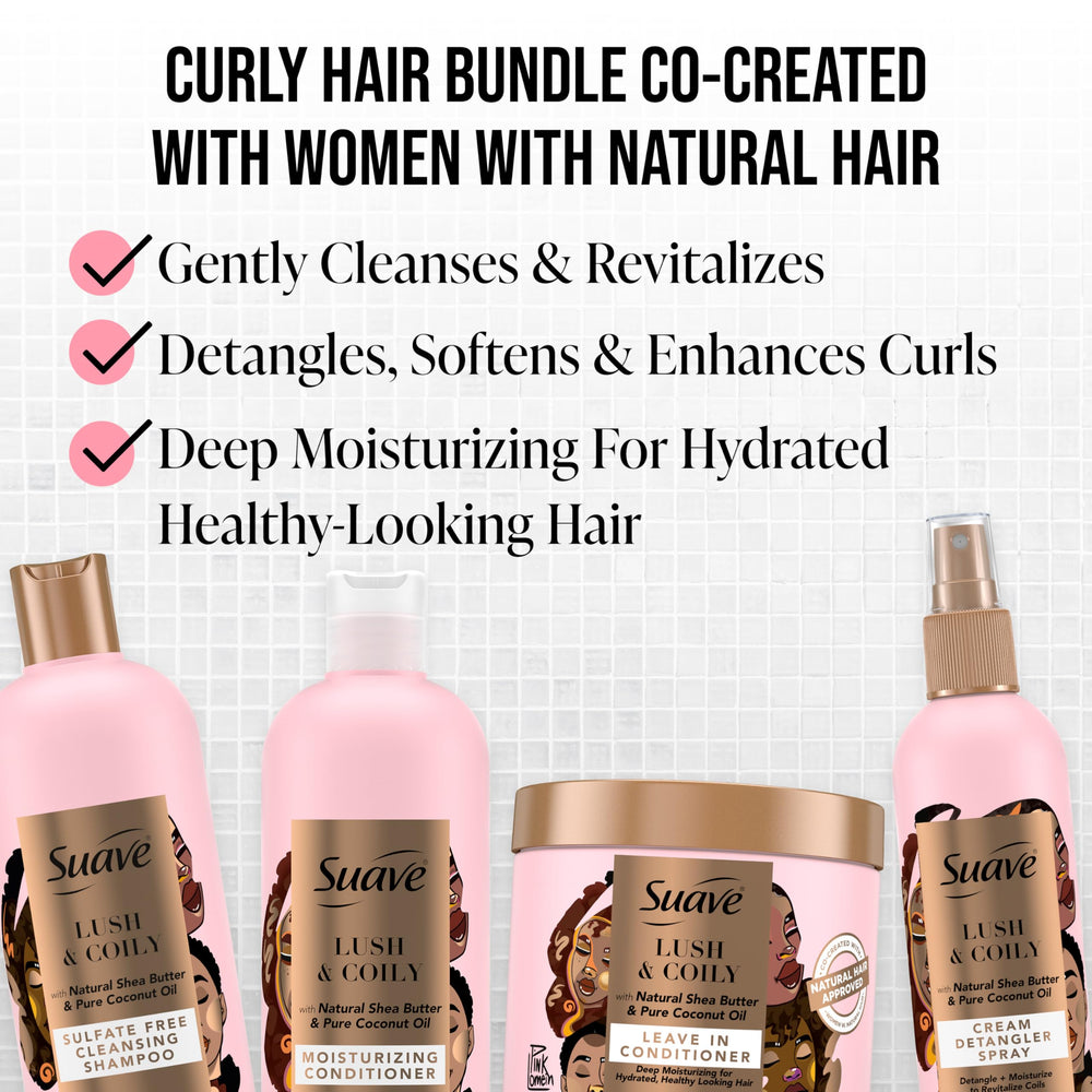 Suave Professionals natural ingredients label highlights paraben-, dye-, sulfate-free color-safe.