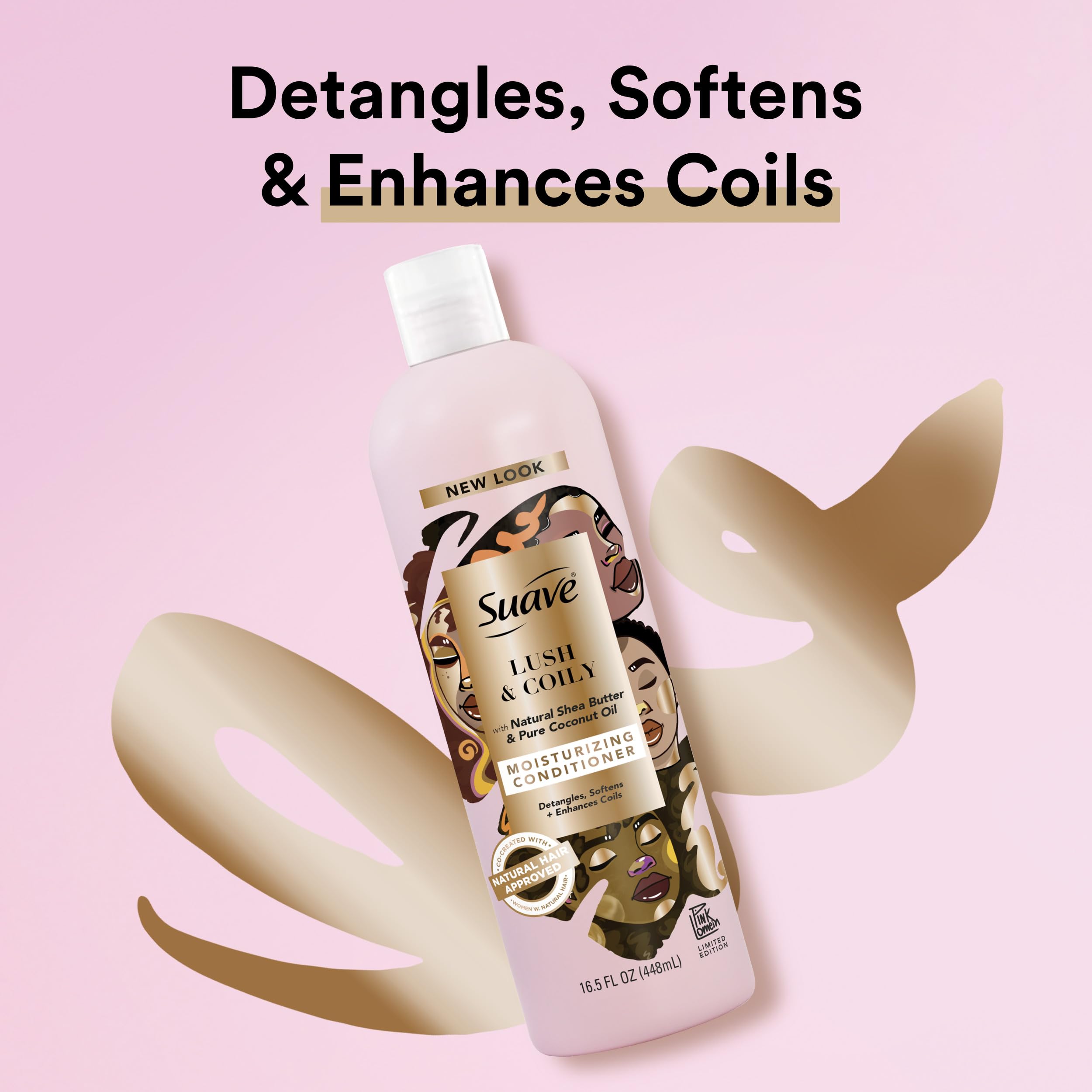 Suave Professionals shea butter coconut conditioner texture close-up for deep moisture.