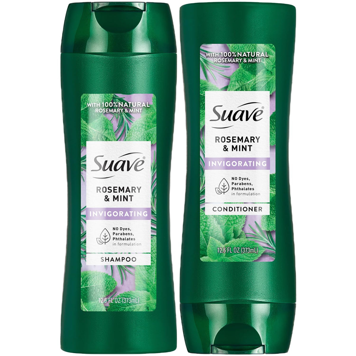 Suave Rosemary & Mint shampoo 12oz bottle with invigorating scent for refreshing cleanse