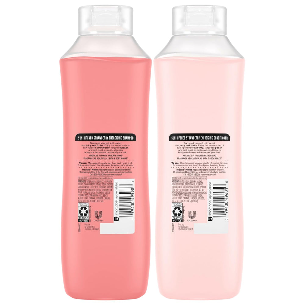 Shower scene of Suave shampoo lathering hair and rinsing to a smooth finish.