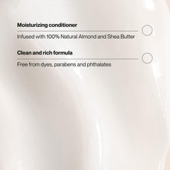 Shea butter texture swatch shows rich, creamy conditioning.