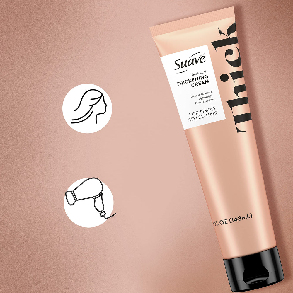 Cruelty-free badge and Suave logo indicating ethical daily styling