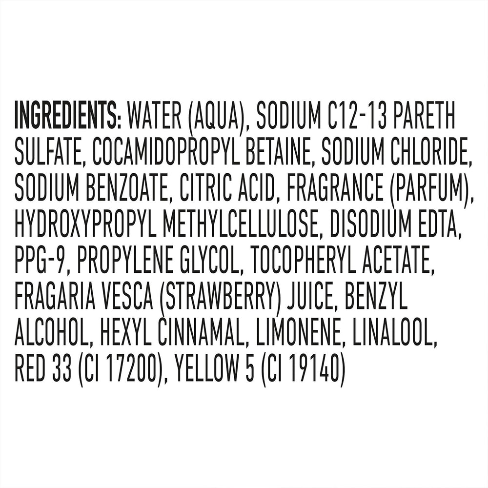 Suave Sun-Ripened Strawberry Shampoo fragrance hints at lasting strawberry and red peach notes.