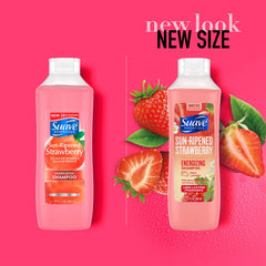 Suave Sun-Ripened Strawberry Shampoo lather delivers a rich, refreshing cleanse during shower.