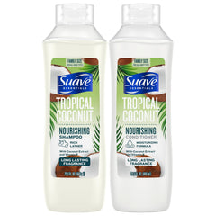 Suave Tropical Coconut shampoo bottle for hydrating cleansing.