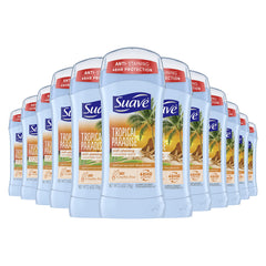 Suave Tropical Paradise pack shot: 12-pack for long-lasting freshness
