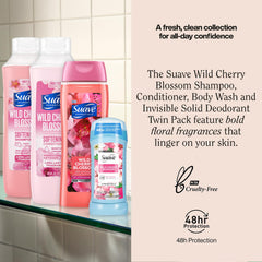 Suave Wild Cherry Conditioner bottle; nourishes and smooths hair.