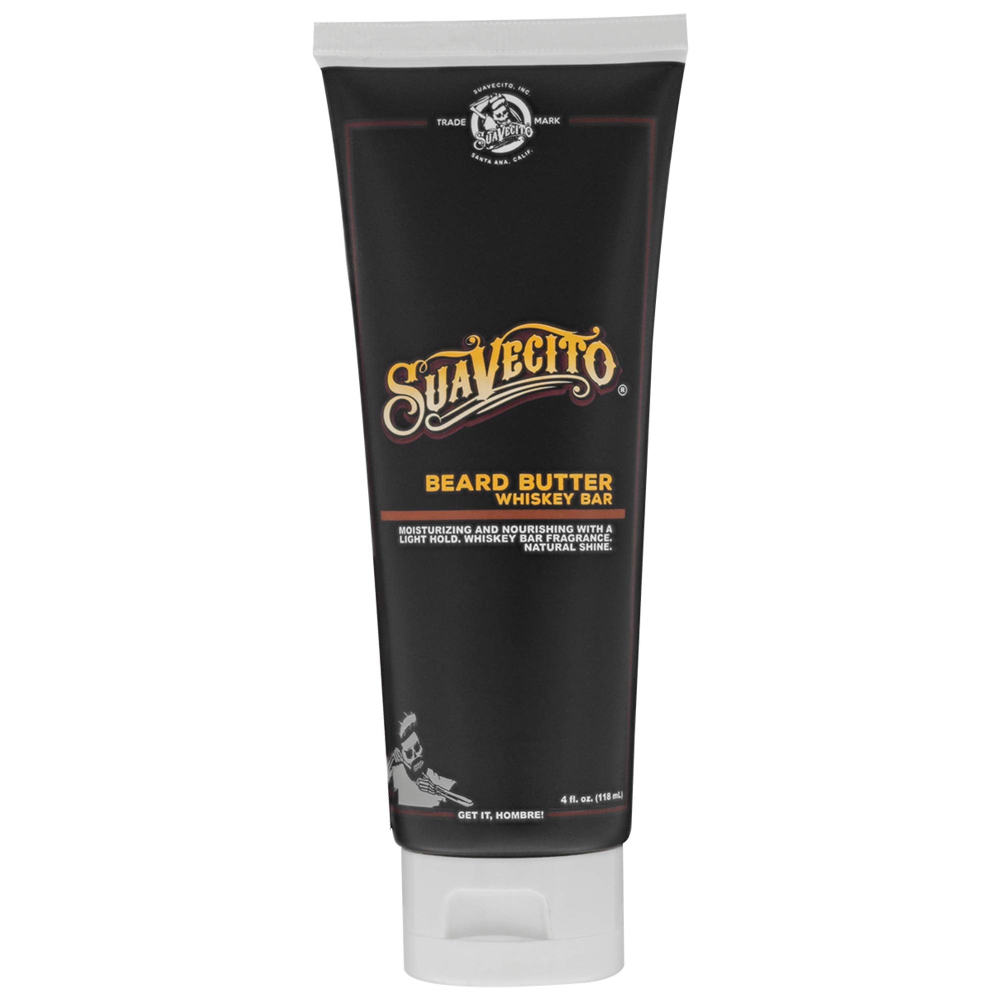 Suavecito Beard Butter Whiskey Bar jar — nourishing formula for beard care.