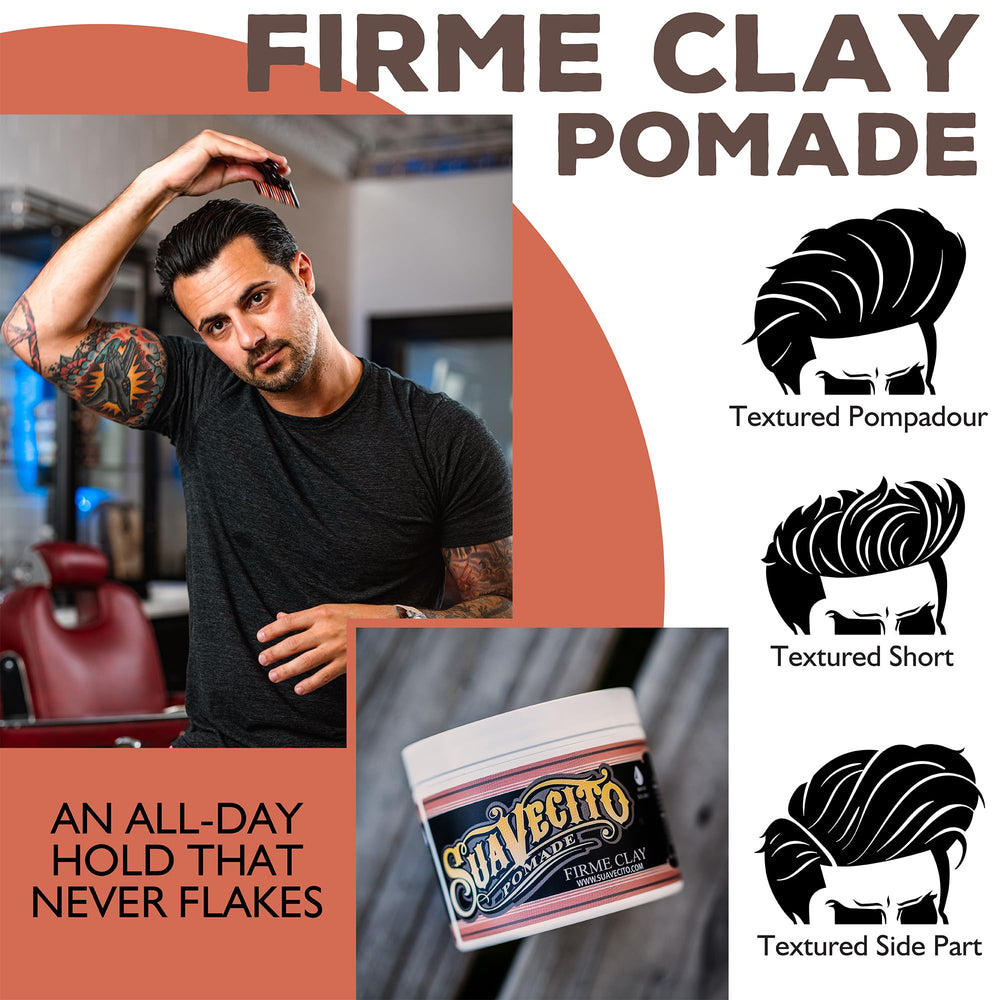 Suavecito Firme Clay 2Pack packaging and logo highlight value and two-pack convenience
