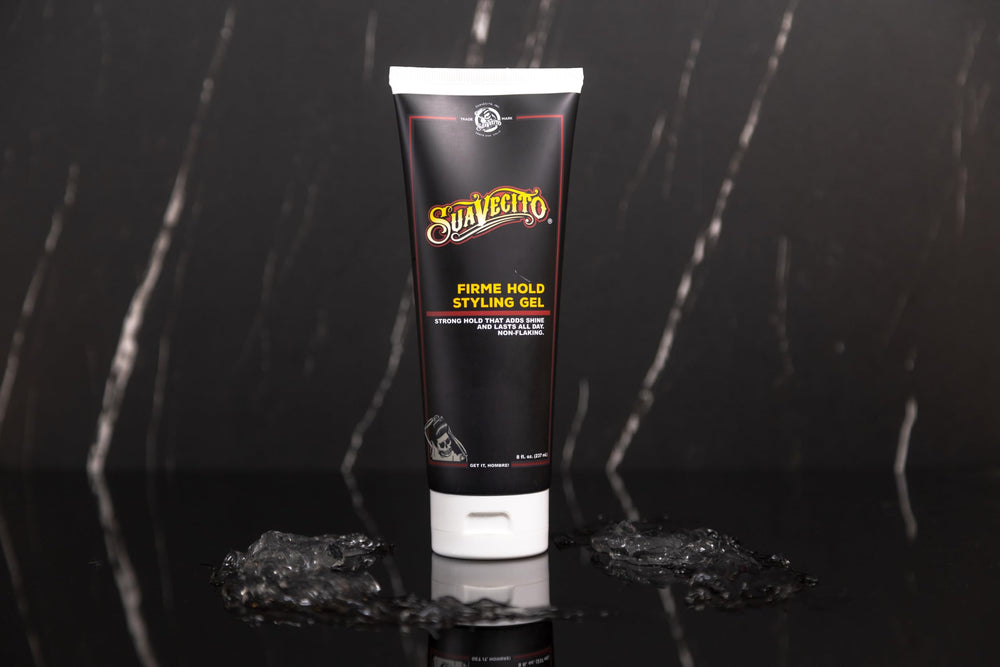 Suavecito Firme Hold styling application shows easy grooming for medium to thick hair