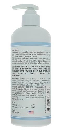 Milk Honey label close-up on Suavecito Kid 3-in-1 highlighting gentle, tear-free use.