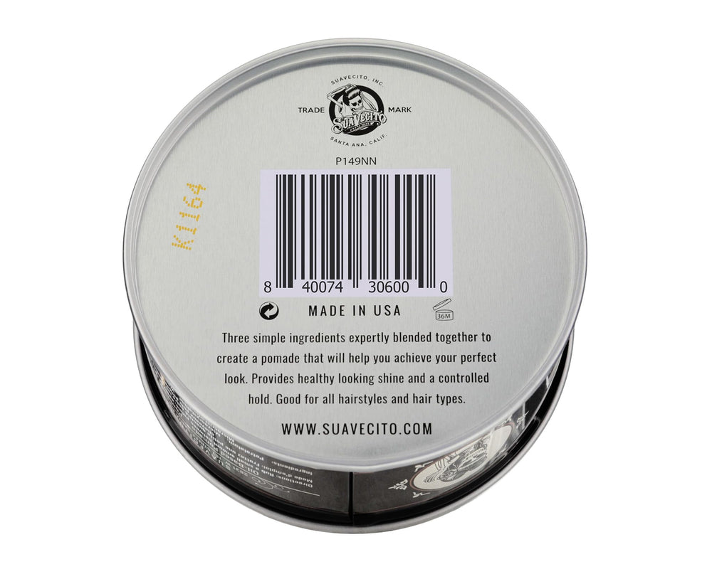 Suavecito oil based pomade tin showcases the original fragrance.