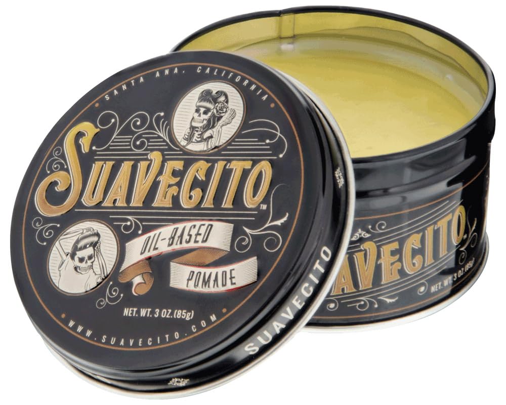 Suavecito 3 oz tin packaging for travel-friendly styling.