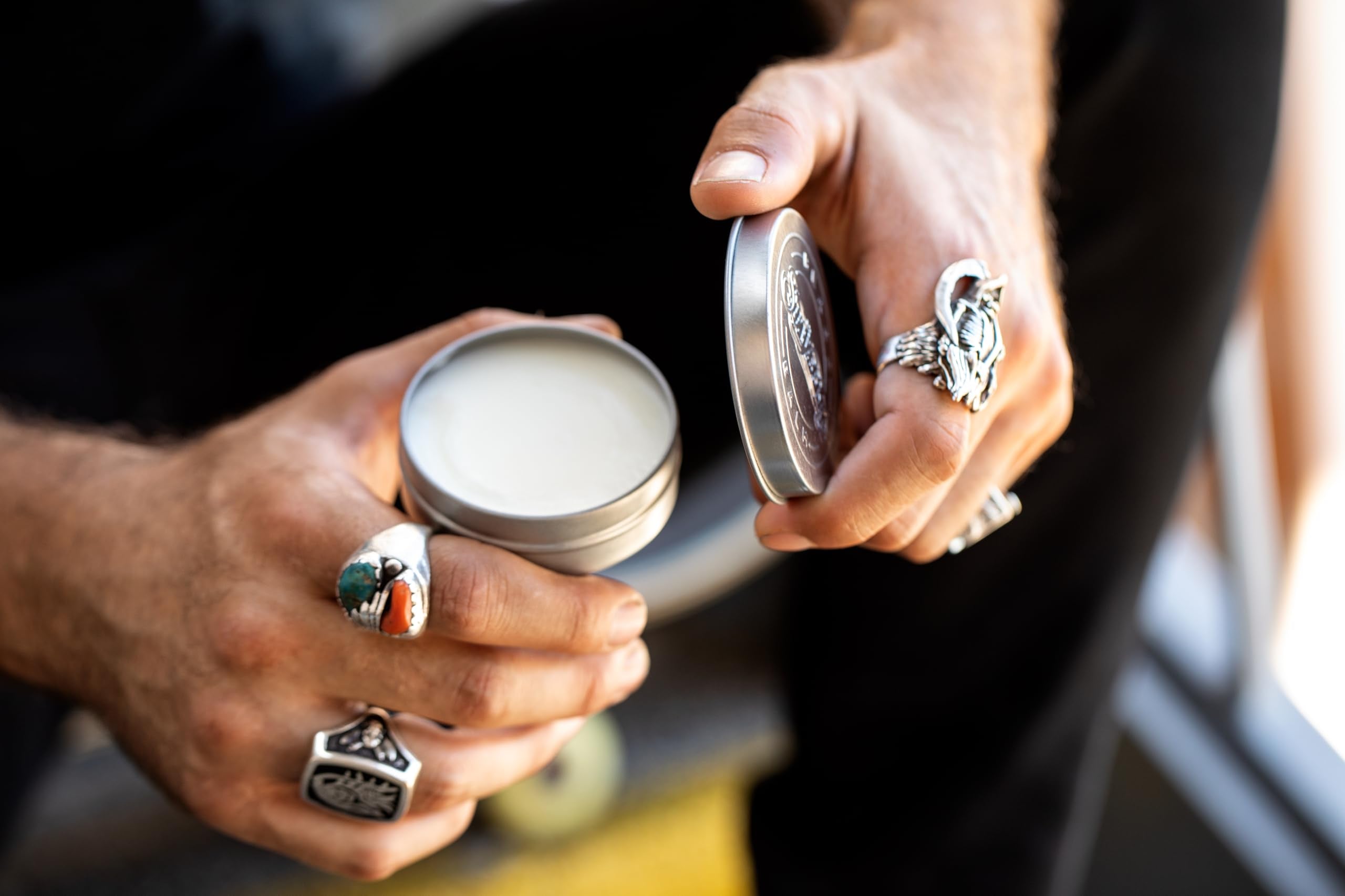 Suavecito original fragrance scent on beard balm packaging for daily wear