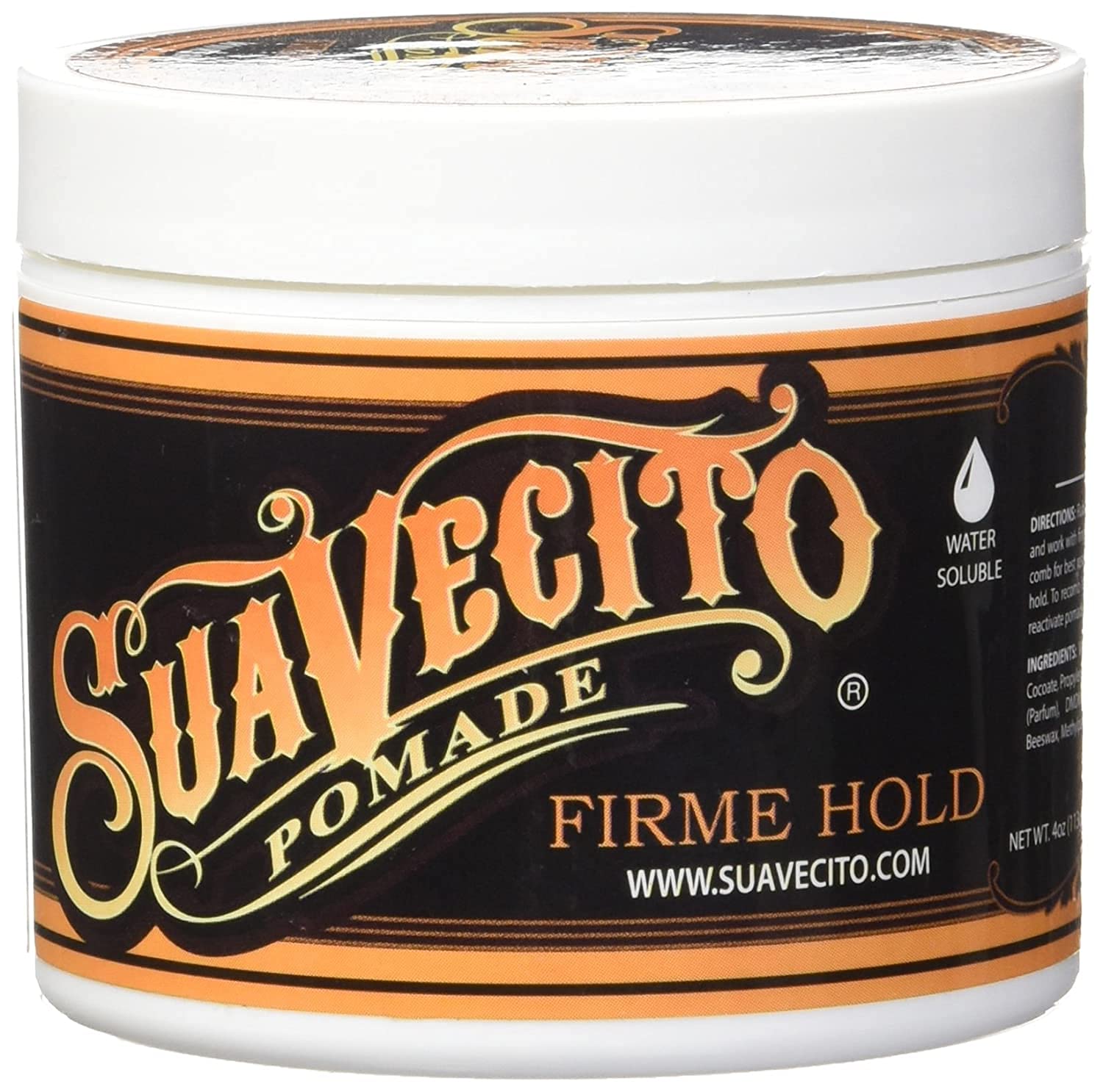 Suavecito Pomade Firme slick-back or pompadour demo with healthy shine