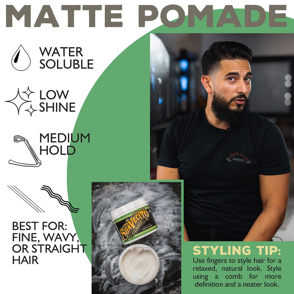 Suavecito Pomade Matte creamy texture enabling effortless styling