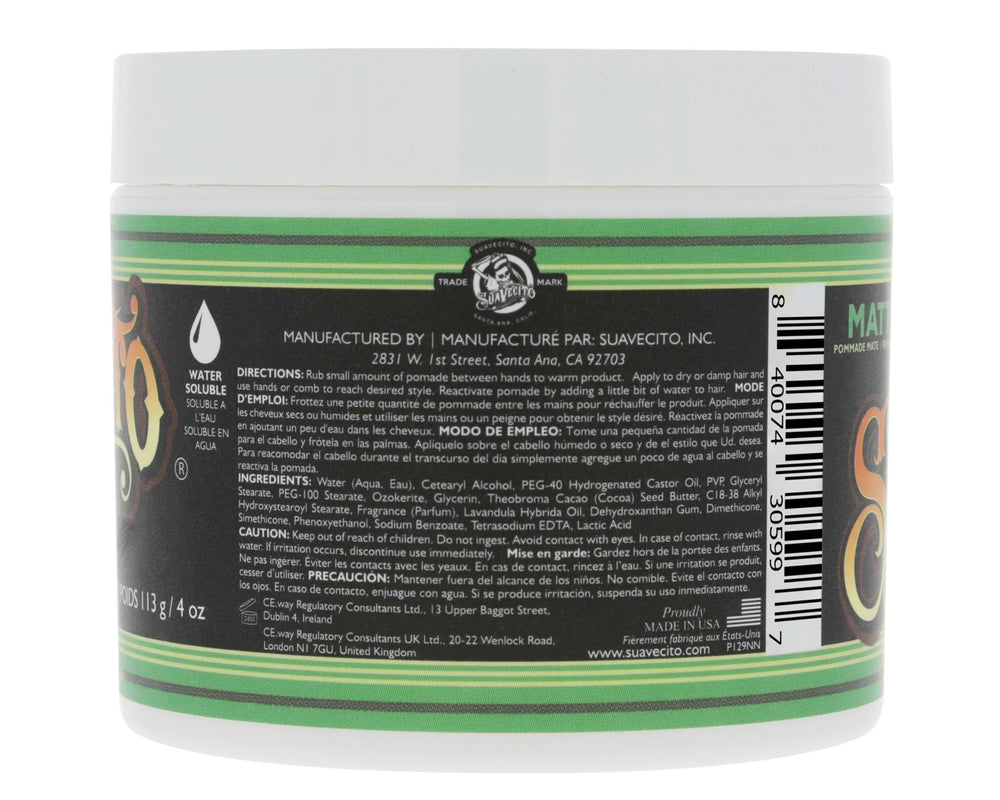Suavecito Pomade Matte texture close-up highlights natural texture without shine