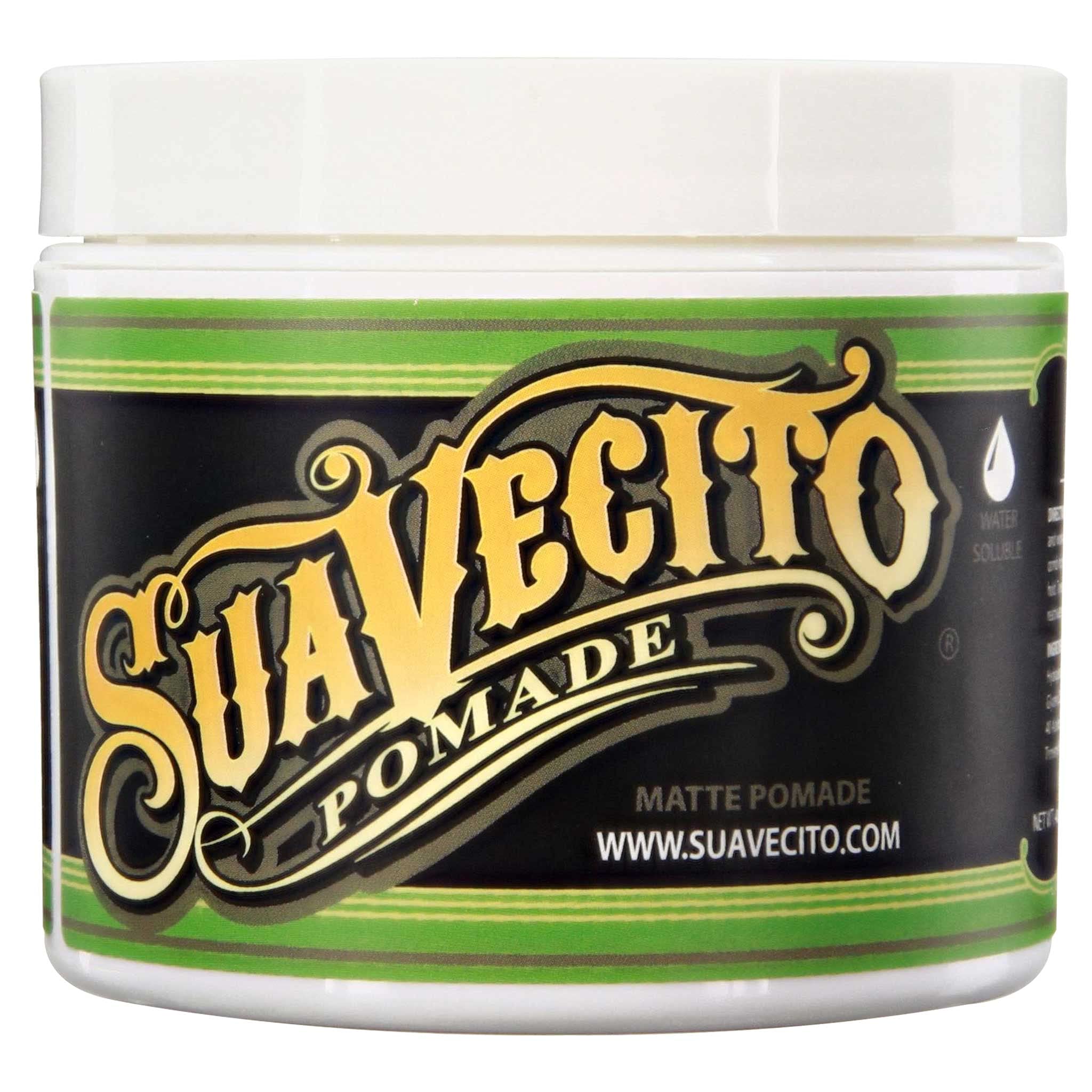 Suavecito Pomade Matte bottle with shine-free finish for easy styling