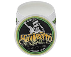 Suavecito Pomade Matte side-part styling with matte finish