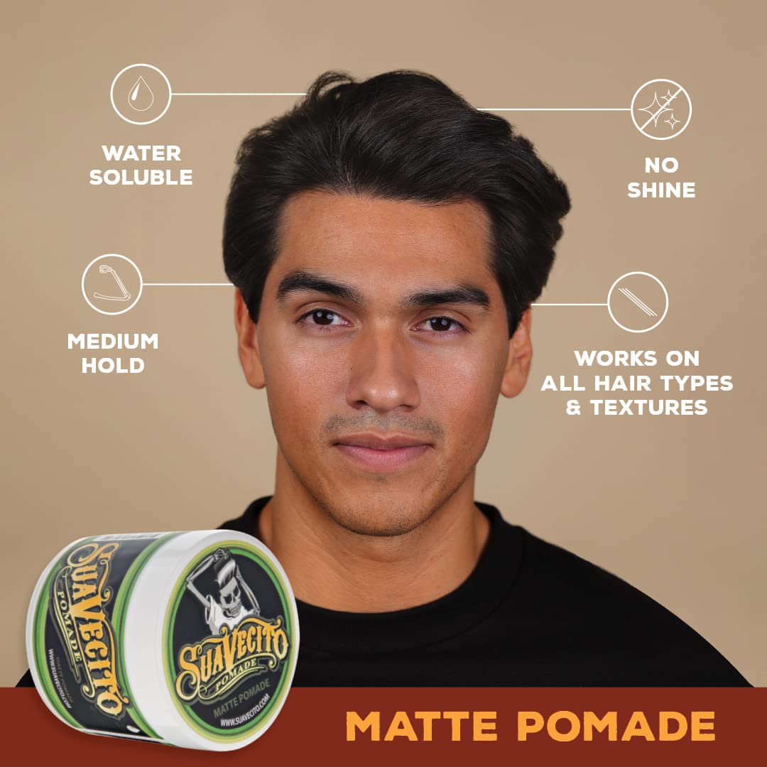 Suavecito Pomade Matte washout water-soluble formula for easy removal