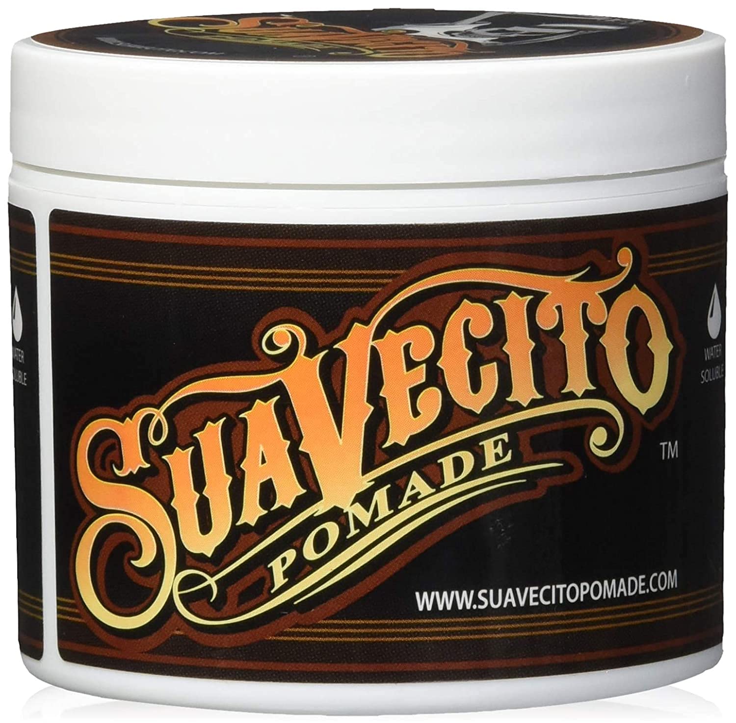 Suavecito Original Hold pomade 5oz jar close-up showing flexible hold for all-day styling.