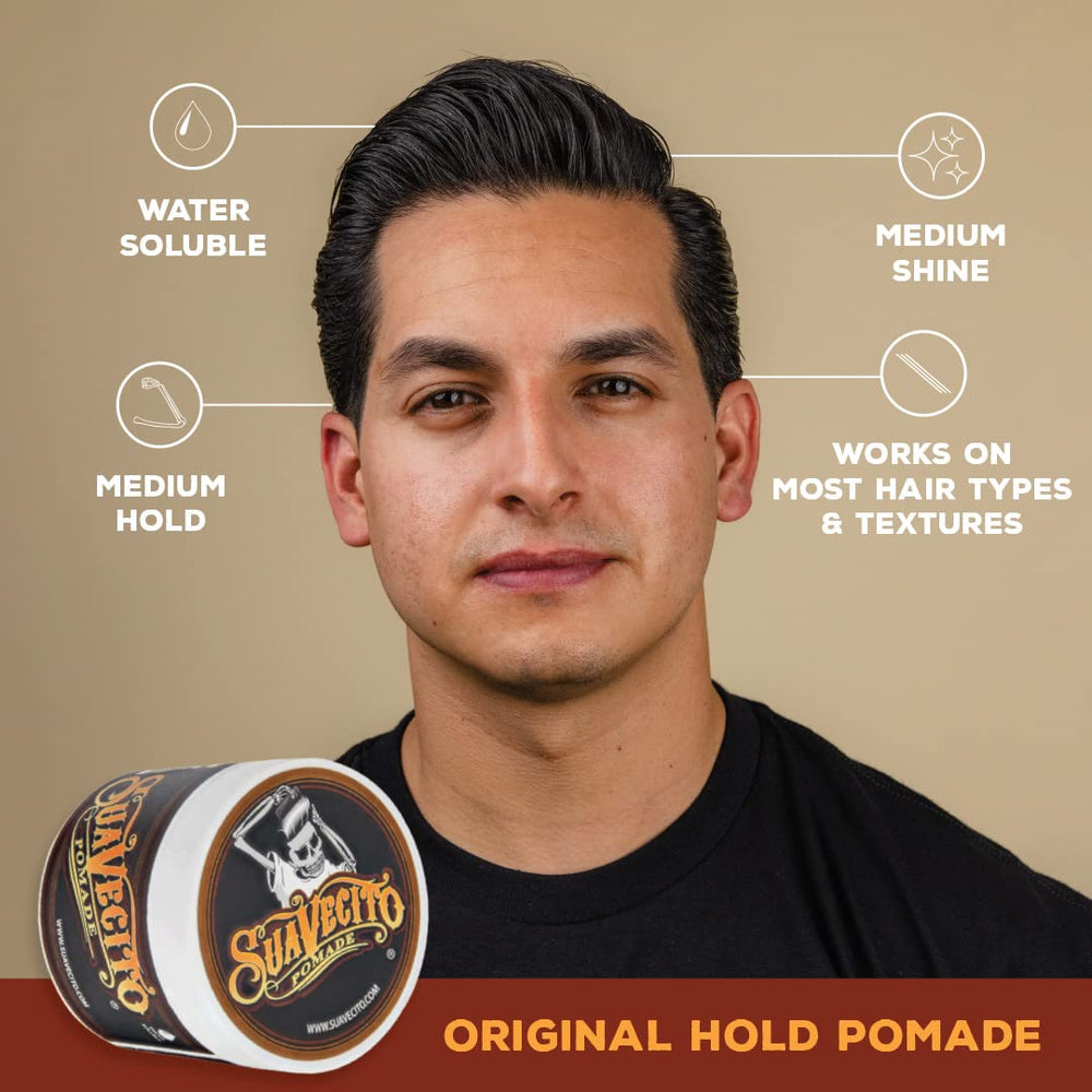 Easily wash-out water-based formula from Suavecito Original Hold hair.