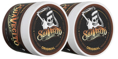 Suavecito Pomade Original jar shows easy-to-apply, medium-hold formula for all-day style.