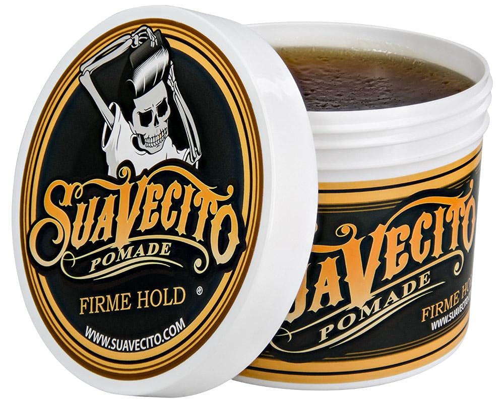 Suavecito pomade on side profile showcasing all-day hold