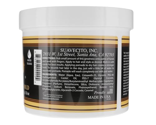 Suavecito strong hold pomade slicked-back look option